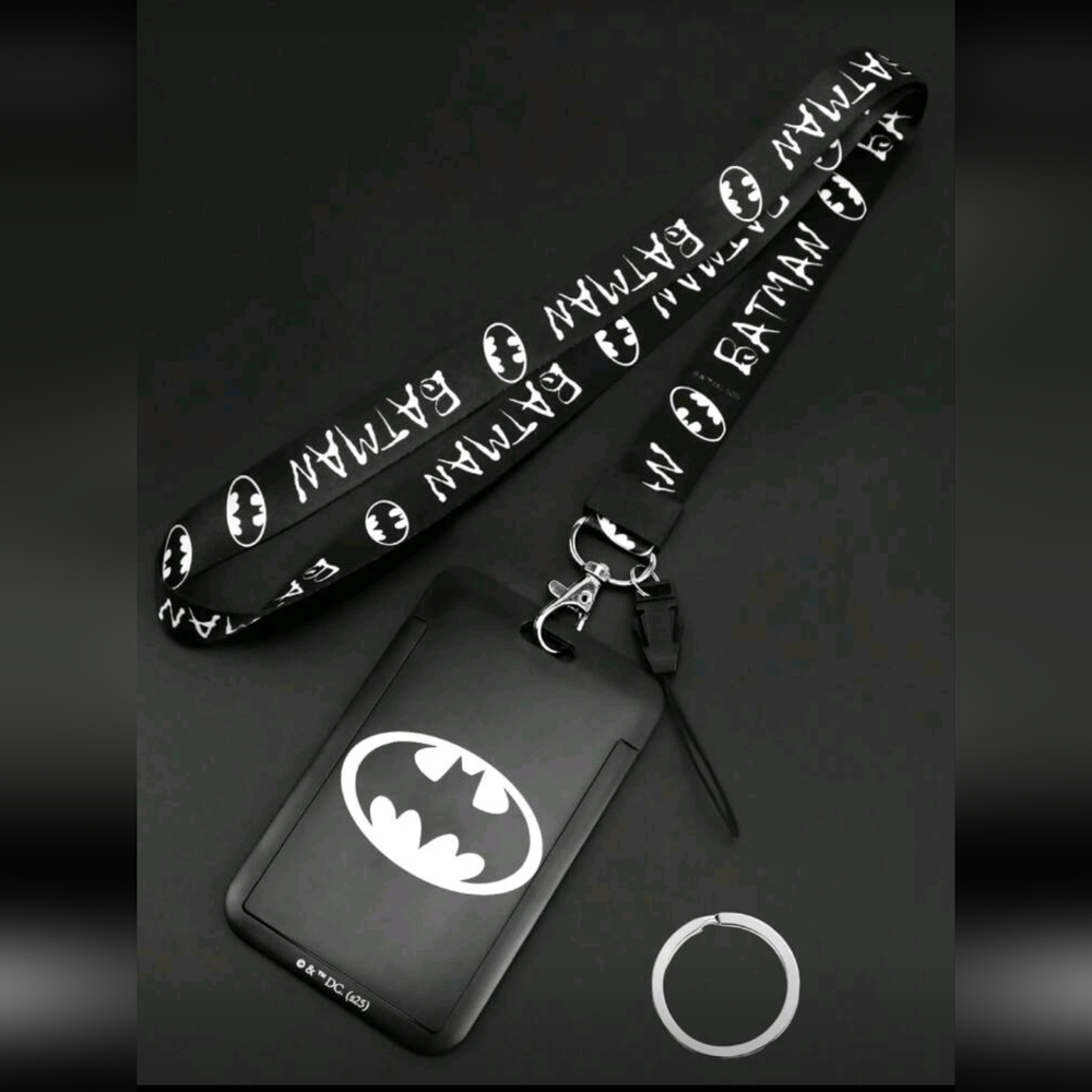 Batman ID Card Holder & Lanyard Keychain NEW